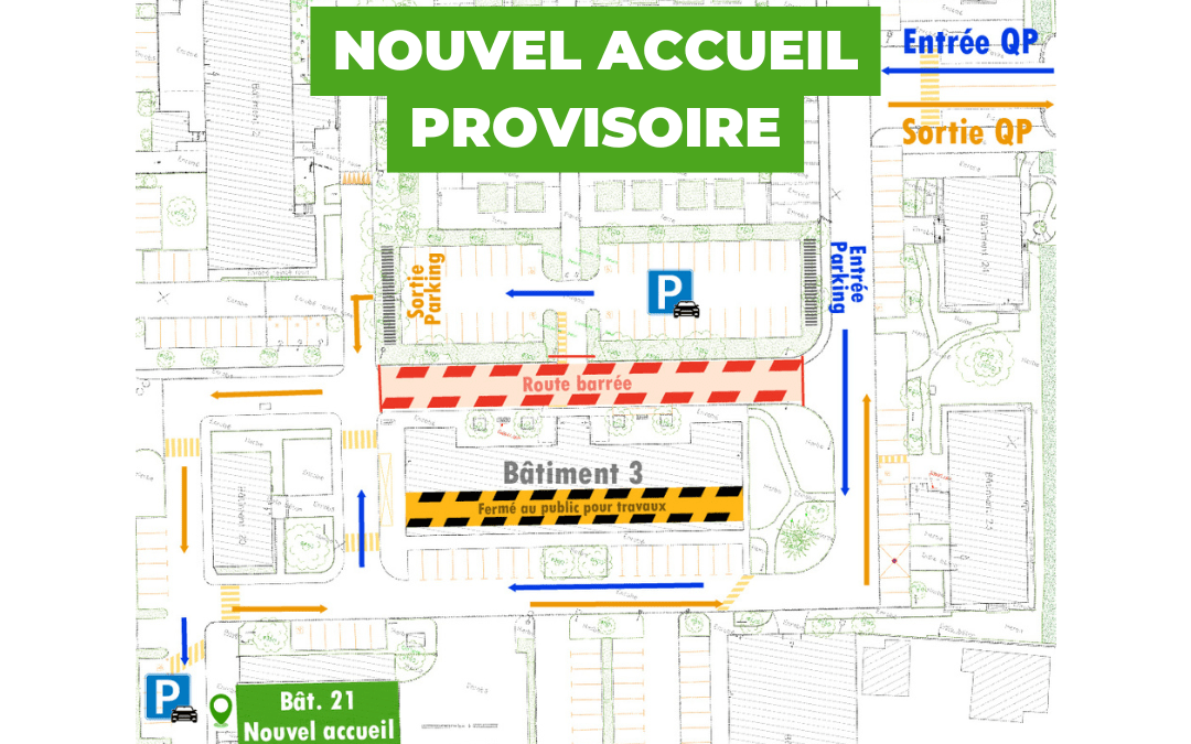 Nouvel accueil provisoire durant les travaux