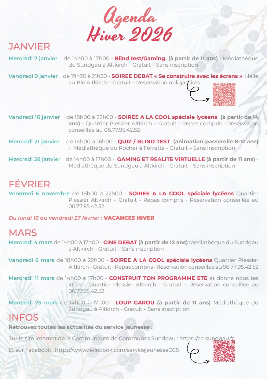 Agenda Hiver atelier culinaire date lieu